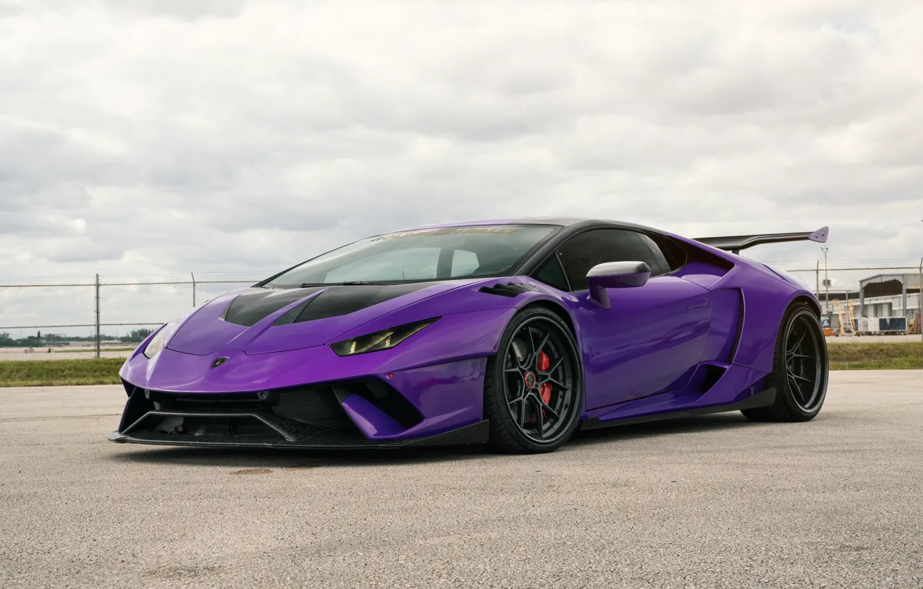 Photo wallpaper Lamborghini, Purple, Coupe, VAG, Performante, Huracan