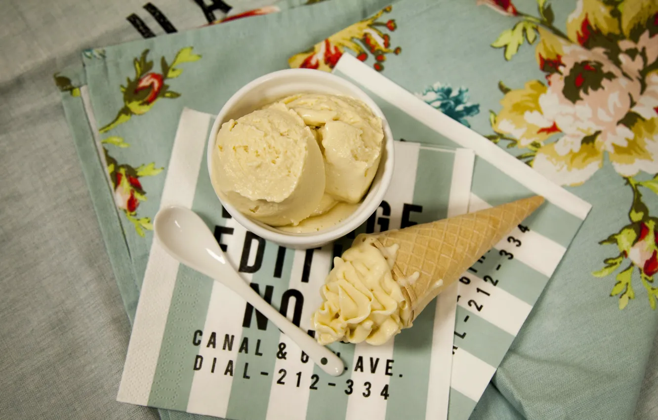 Photo wallpaper ice cream, vanilla, ice cream