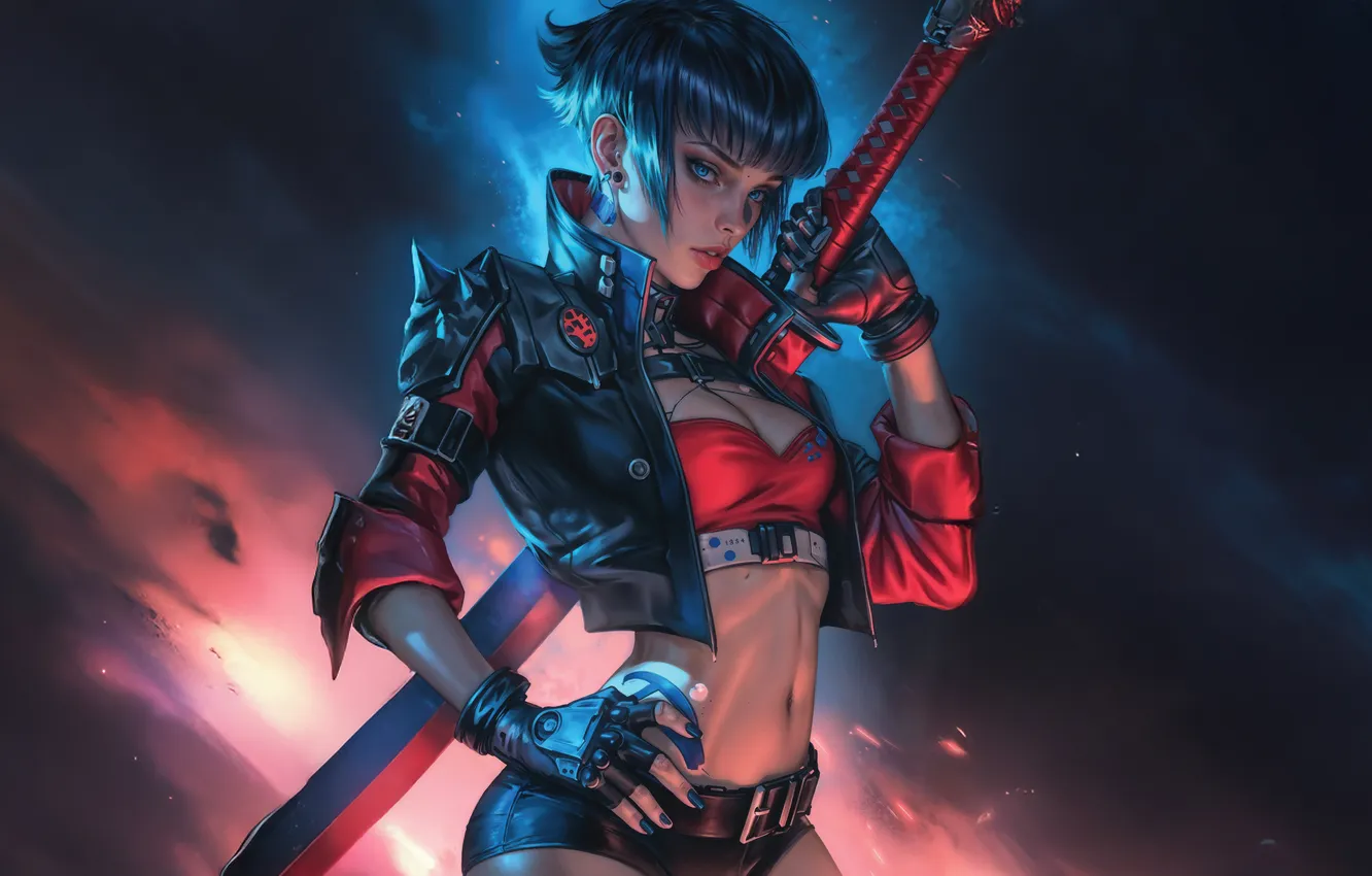 Photo wallpaper girl, blade, legends, Cyberpunk