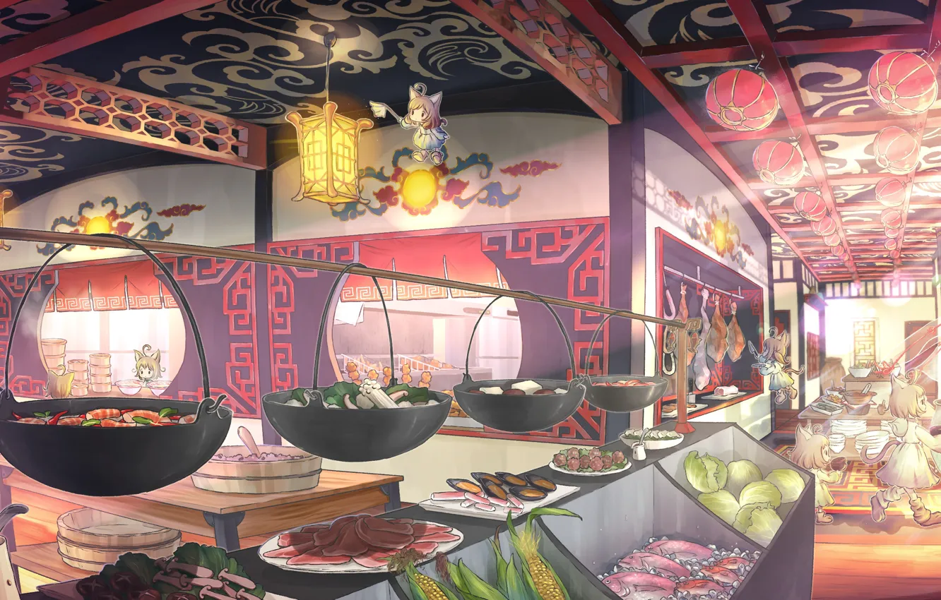 Photo wallpaper food, restaurant, fairies, baby