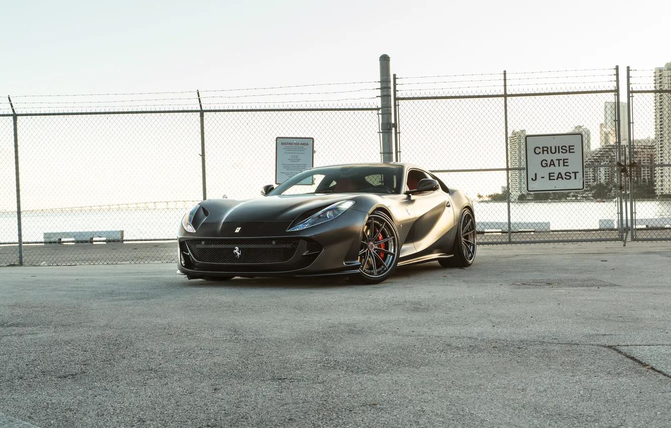 Photo wallpaper Ferrari, black, 812 Superfast