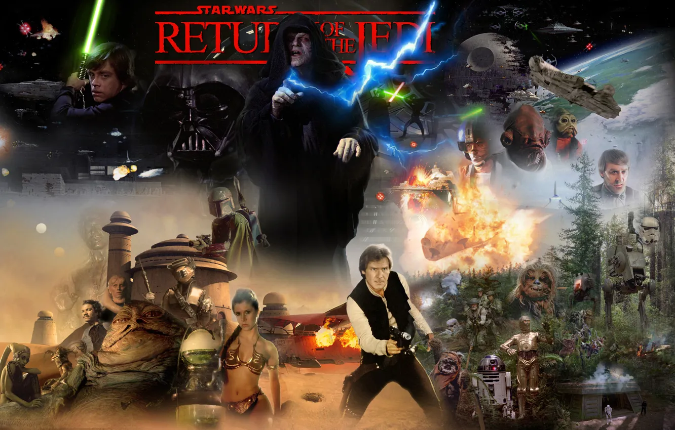 Photo wallpaper stars, Star Wars, R2D2, star wars, Darth Vader, Darth Vader, lightsaber, droid