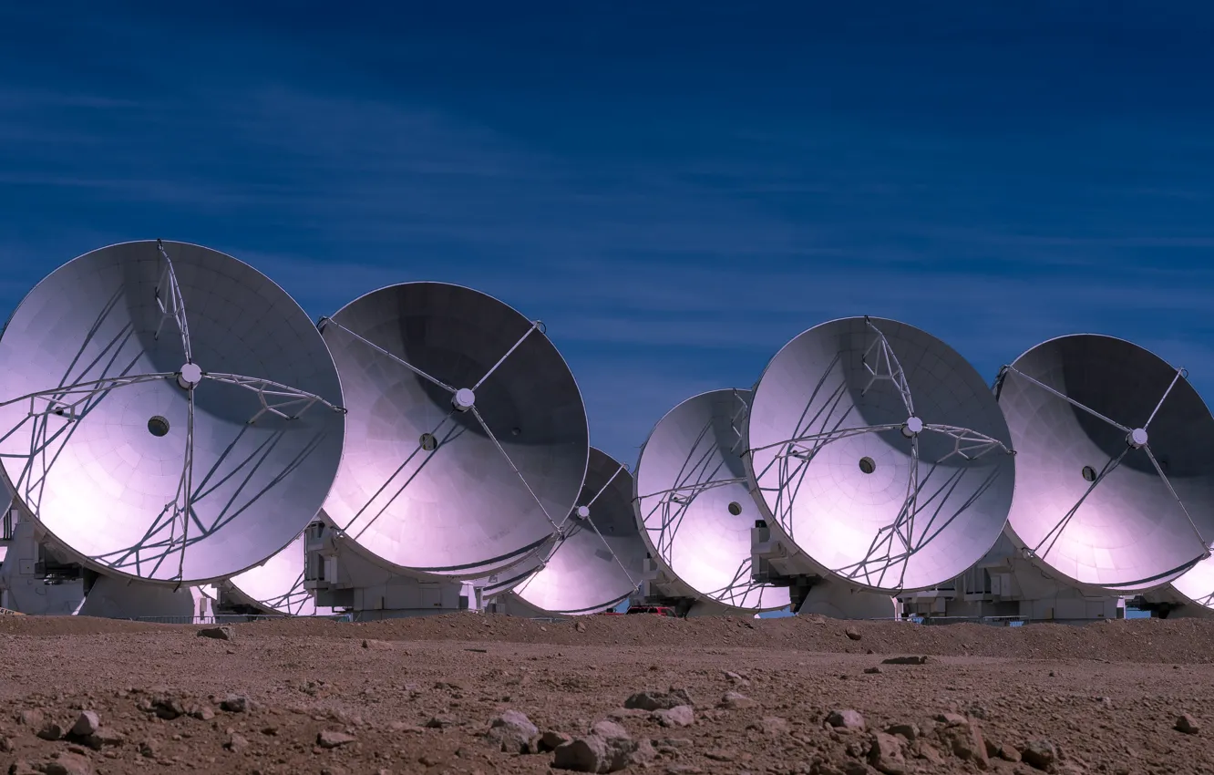 Photo wallpaper plate, telescope, a lot