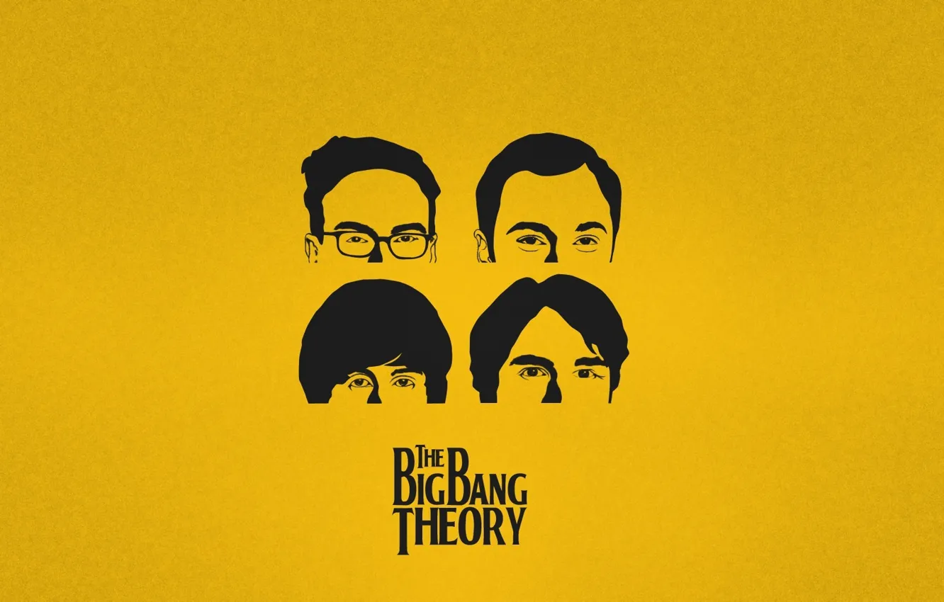Photo wallpaper yellow, background, head, the series, The Big Bang Theory