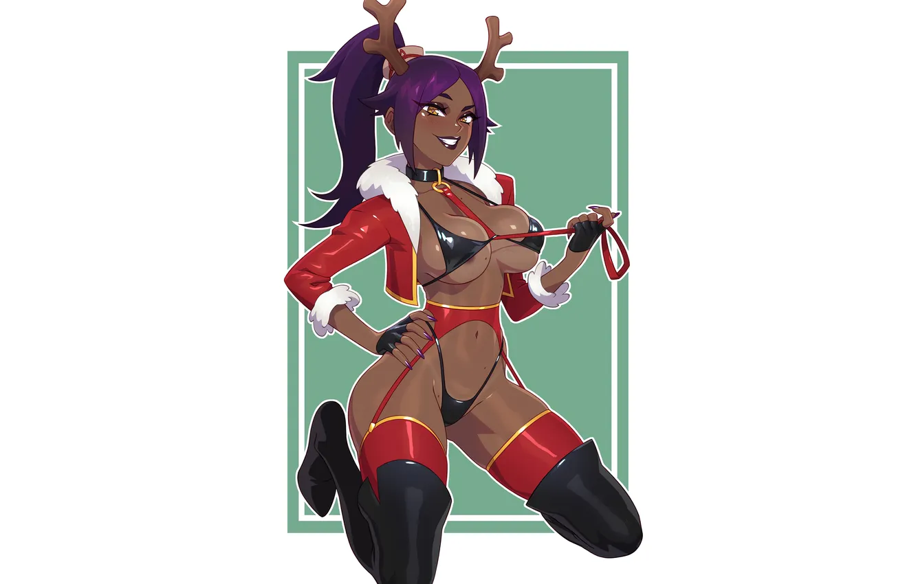 Photo wallpaper girl, sexy, Bleach, cleavage, thighhighs, horns, long hair, legs