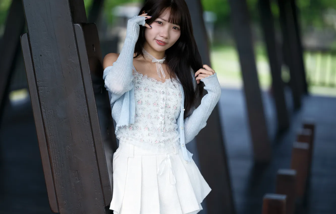 Photo wallpaper girl, street, Asian