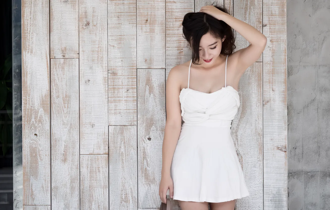 Photo wallpaper girl, smile, Asian