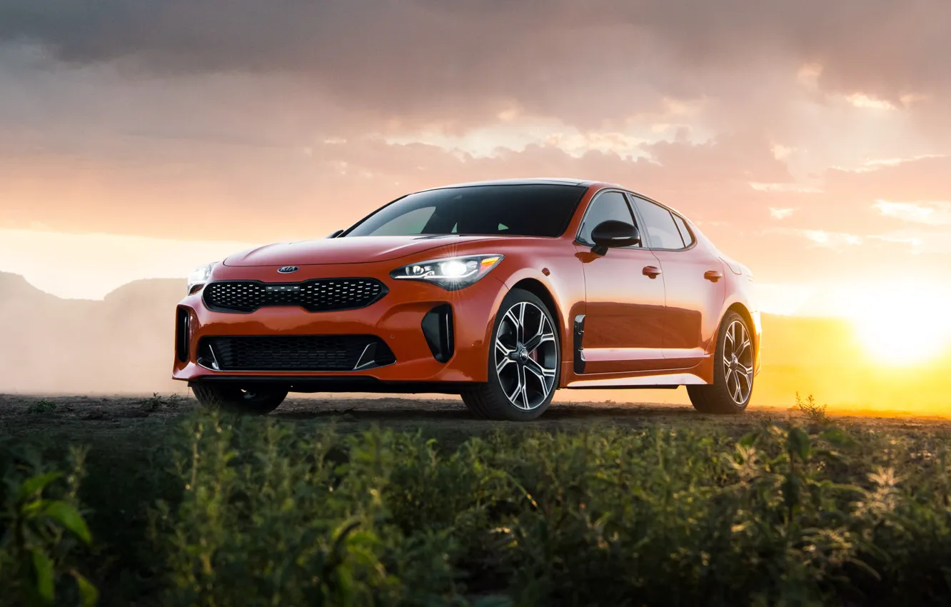 Photo wallpaper sunset, Kia, GTS, Stinger, 2020