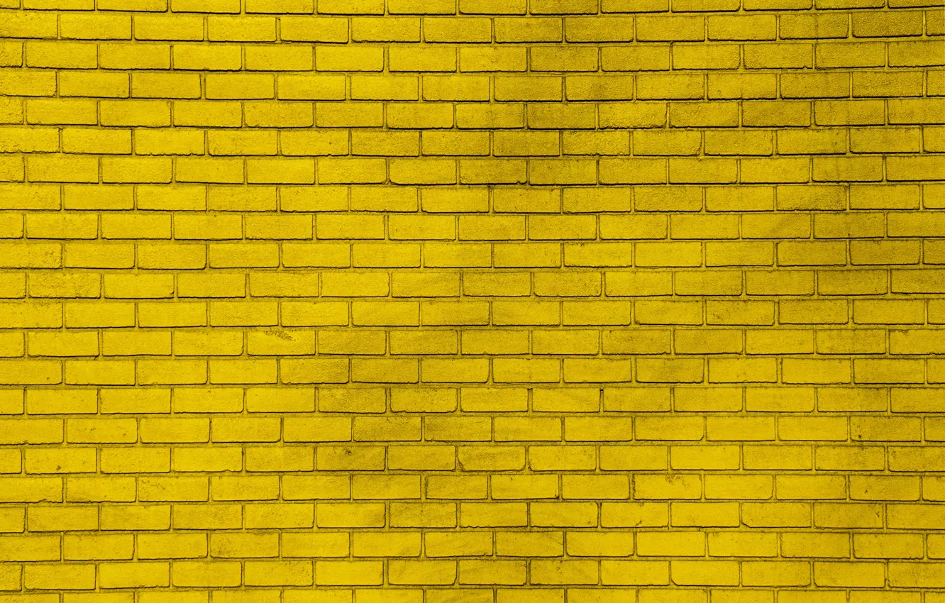 Photo wallpaper yellow, wall, paint, wall, bricks, yellow, bricks, paint