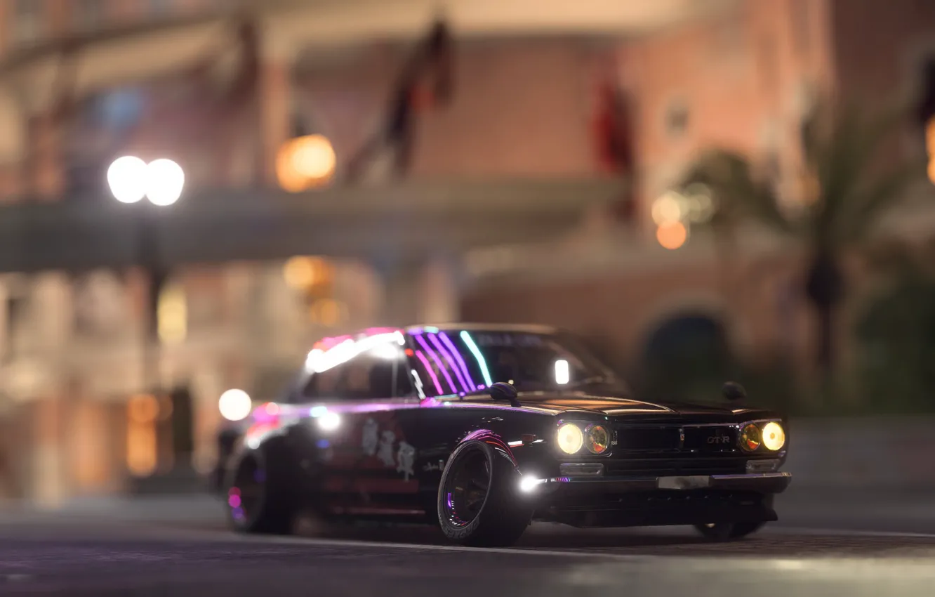 Photo wallpaper machine, auto, rendering, the game, drift, GT-R, skyline, nfs