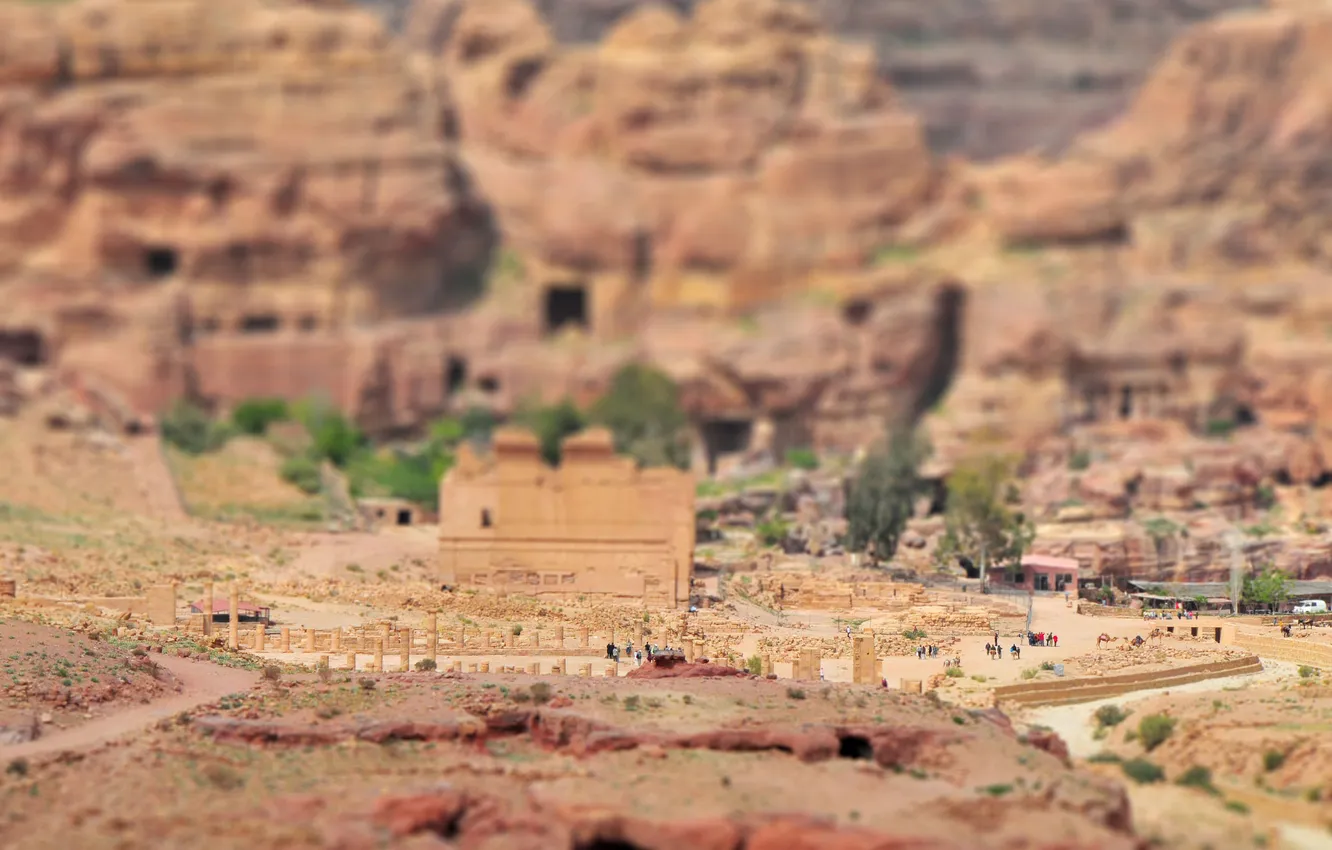 Photo wallpaper landscape, mountains, Wallpaper, people, lens, wallpaper, shooting, tilt-shift