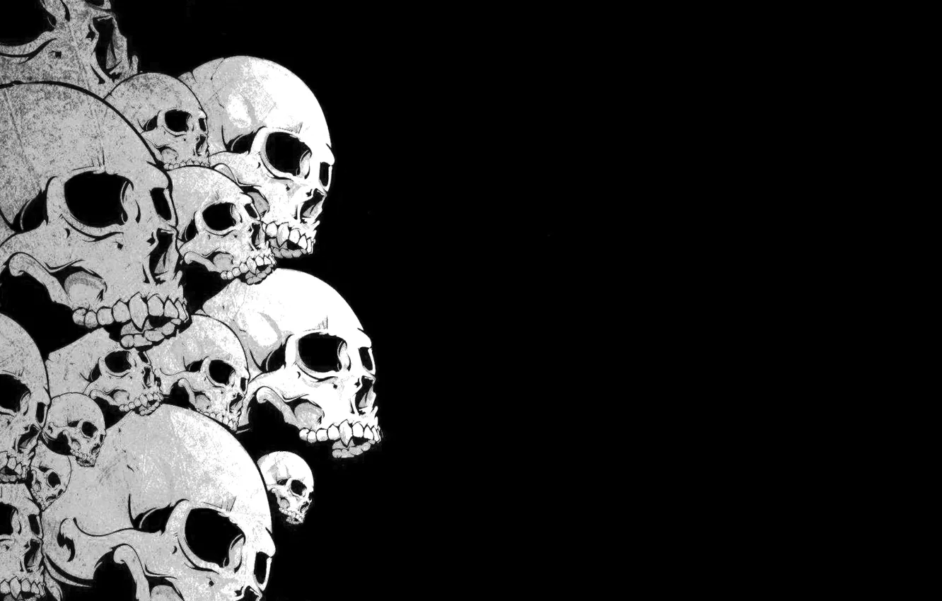 Photo wallpaper black, Skull, skull