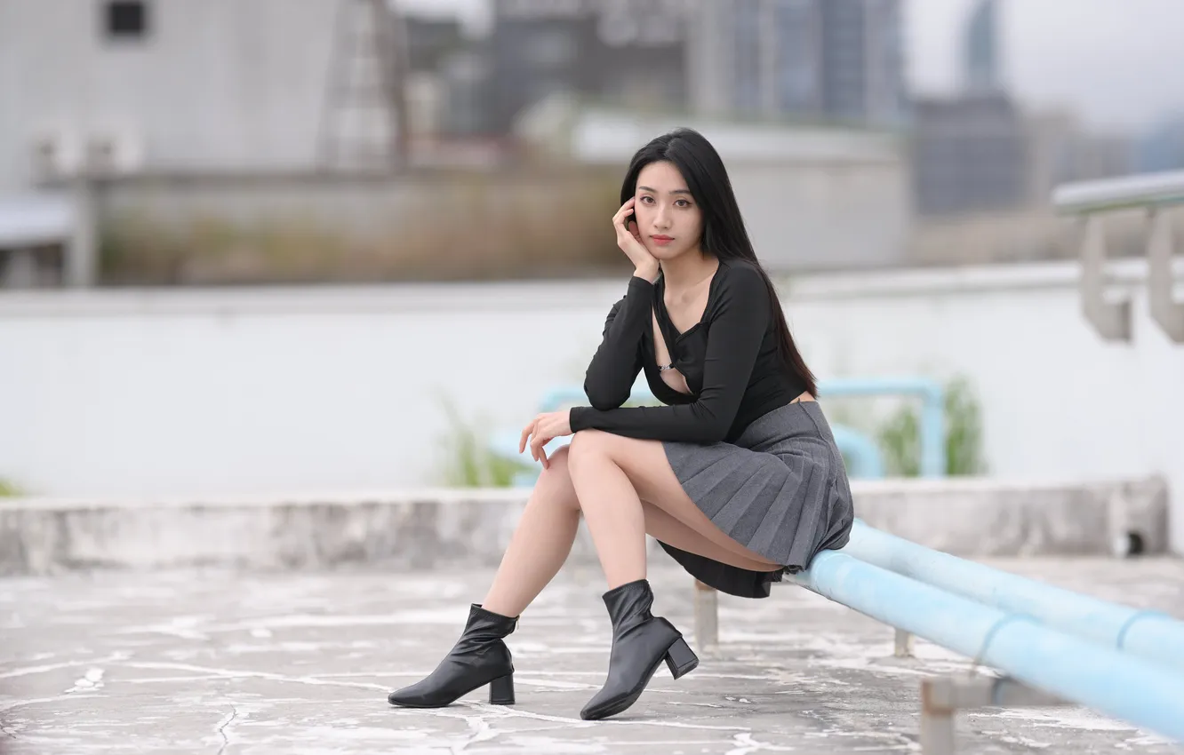 Photo wallpaper look, girl, Asian