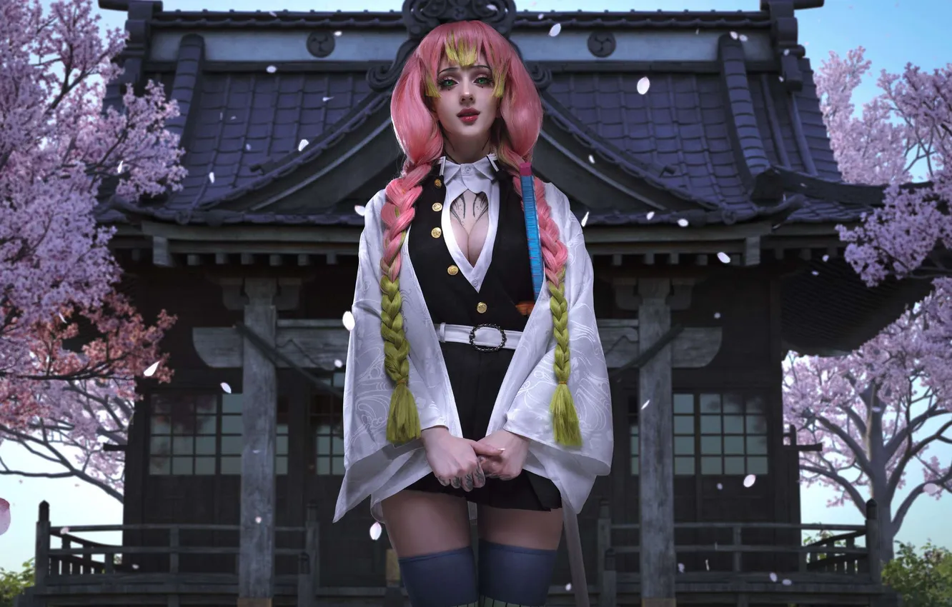 Photo wallpaper cosplay, cosplay, xenon, Kimetsu no Yaiba, Mitsuri Kanroji, Alin Ma, Cosplay Girl
