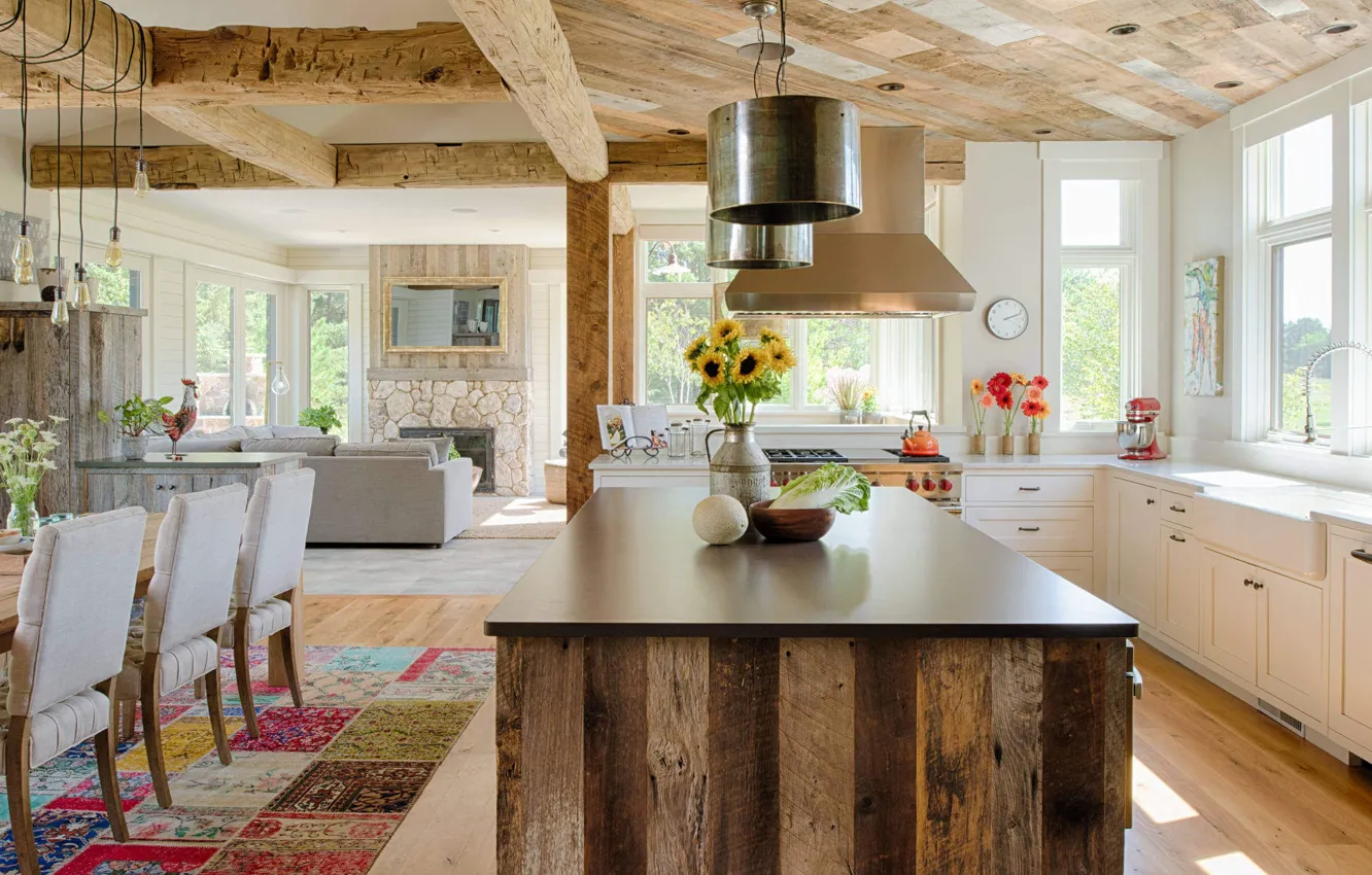 Photo wallpaper design, style, interior, kitchen, living room, dining room, Minneapolis, Minneapolis