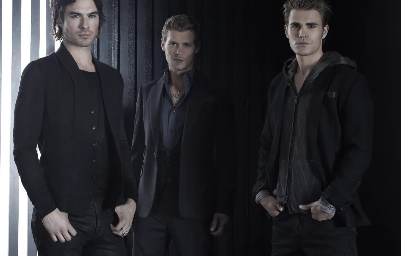 Photo wallpaper the series, The Vampire Diaries, The vampire diaries, Ian Somerhalder, Ian Somerhalder, Paul Wesley, Paul …