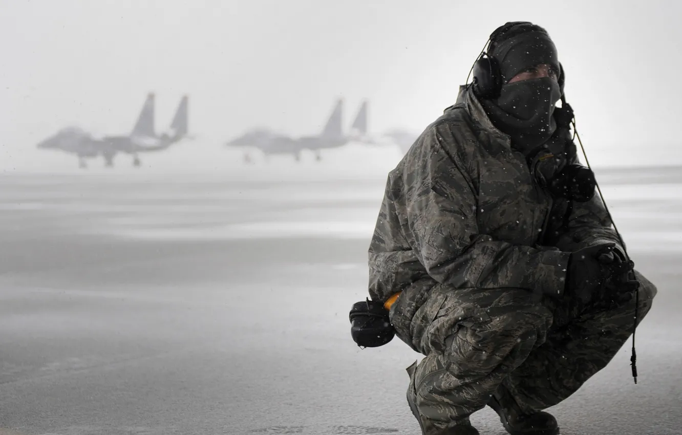 Photo wallpaper aircraft, cold, aeria strength, winter coat