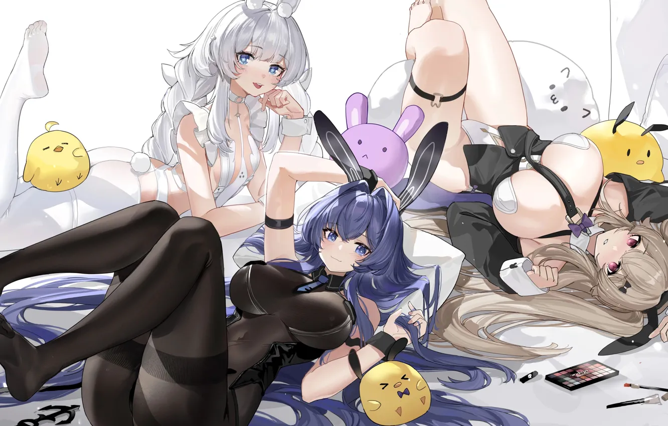 Photo wallpaper girl, hot, girls, boobs, rabbit, anime, pretty, babe