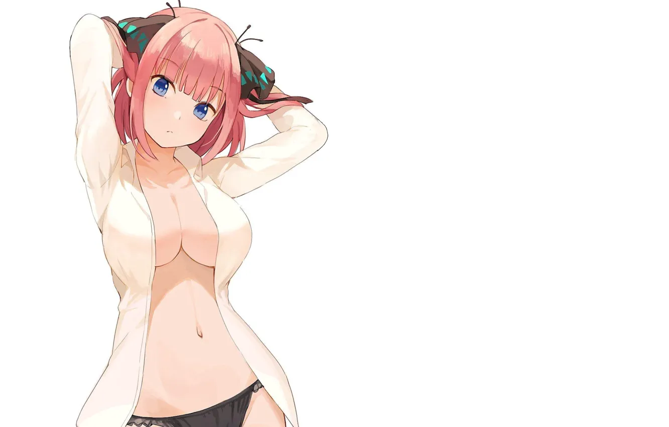 Photo wallpaper girl, hot, sexy, panties, pink hair, boobs, pink, anime