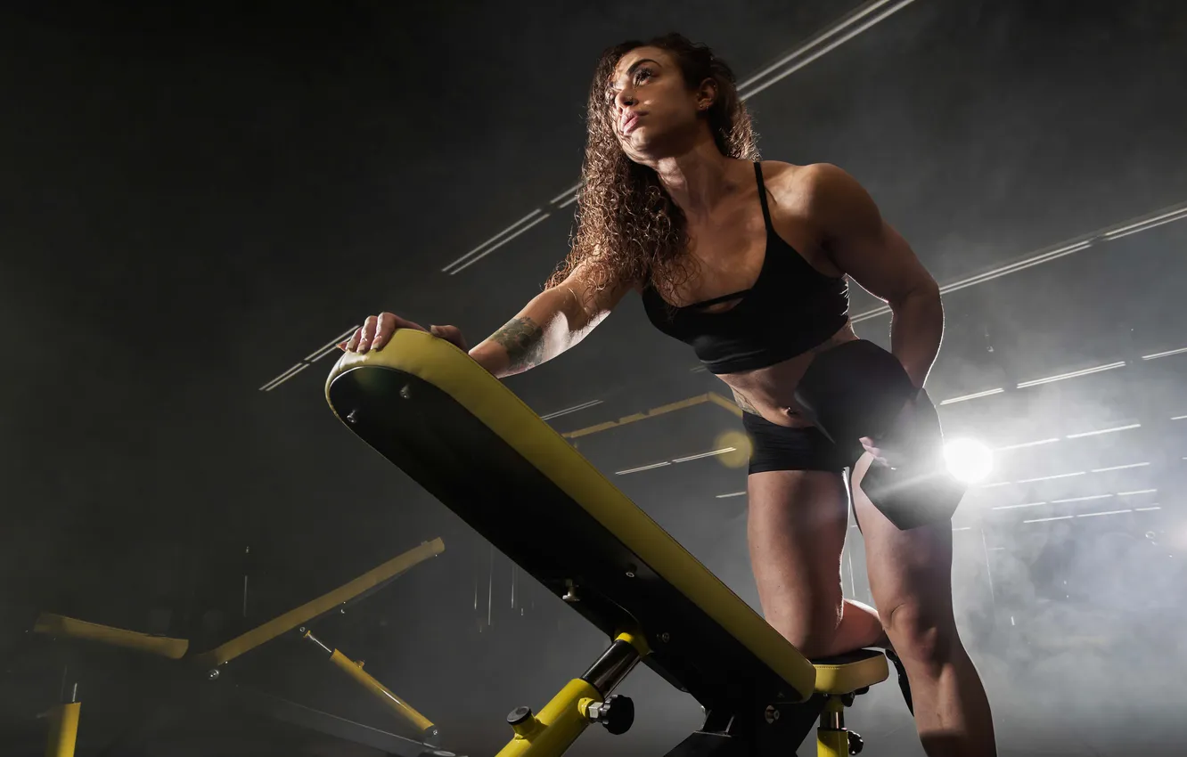 Photo wallpaper girl, sports, athletic, equipment, exercises
