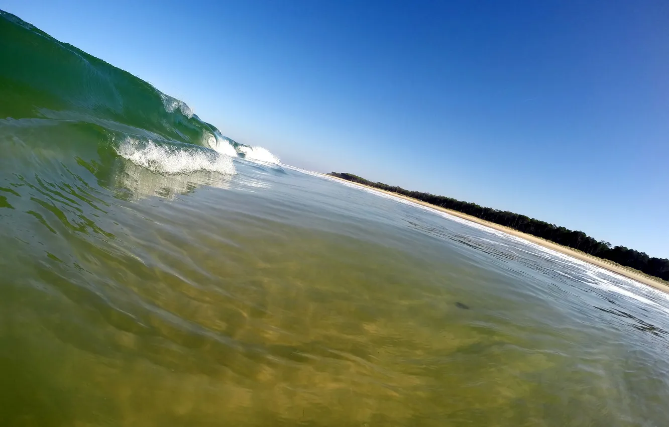 Photo wallpaper sea, the sky, shore, wave