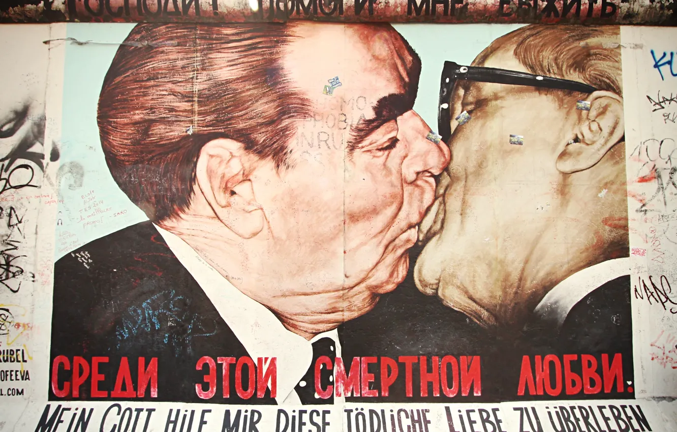 Photo wallpaper street, poster, Berlin, Brezhnev