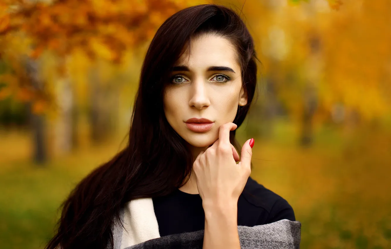 Photo wallpaper look, girl, hair, portrait, lips, Denis Lytkin