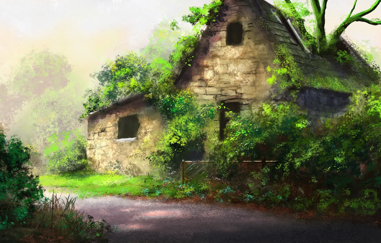 Photo wallpaper trees, home, trail, art, jjpeabody