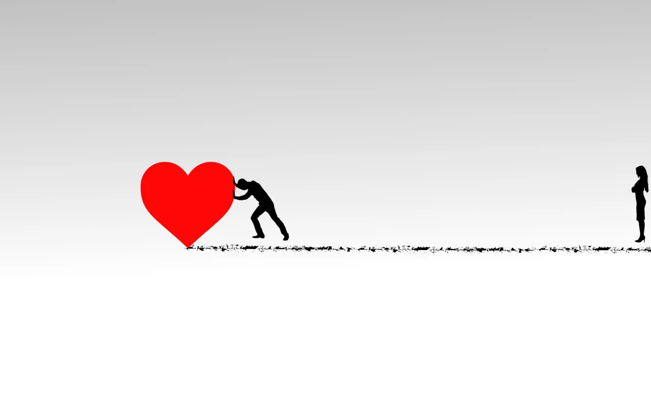 Photo wallpaper background, heart, people