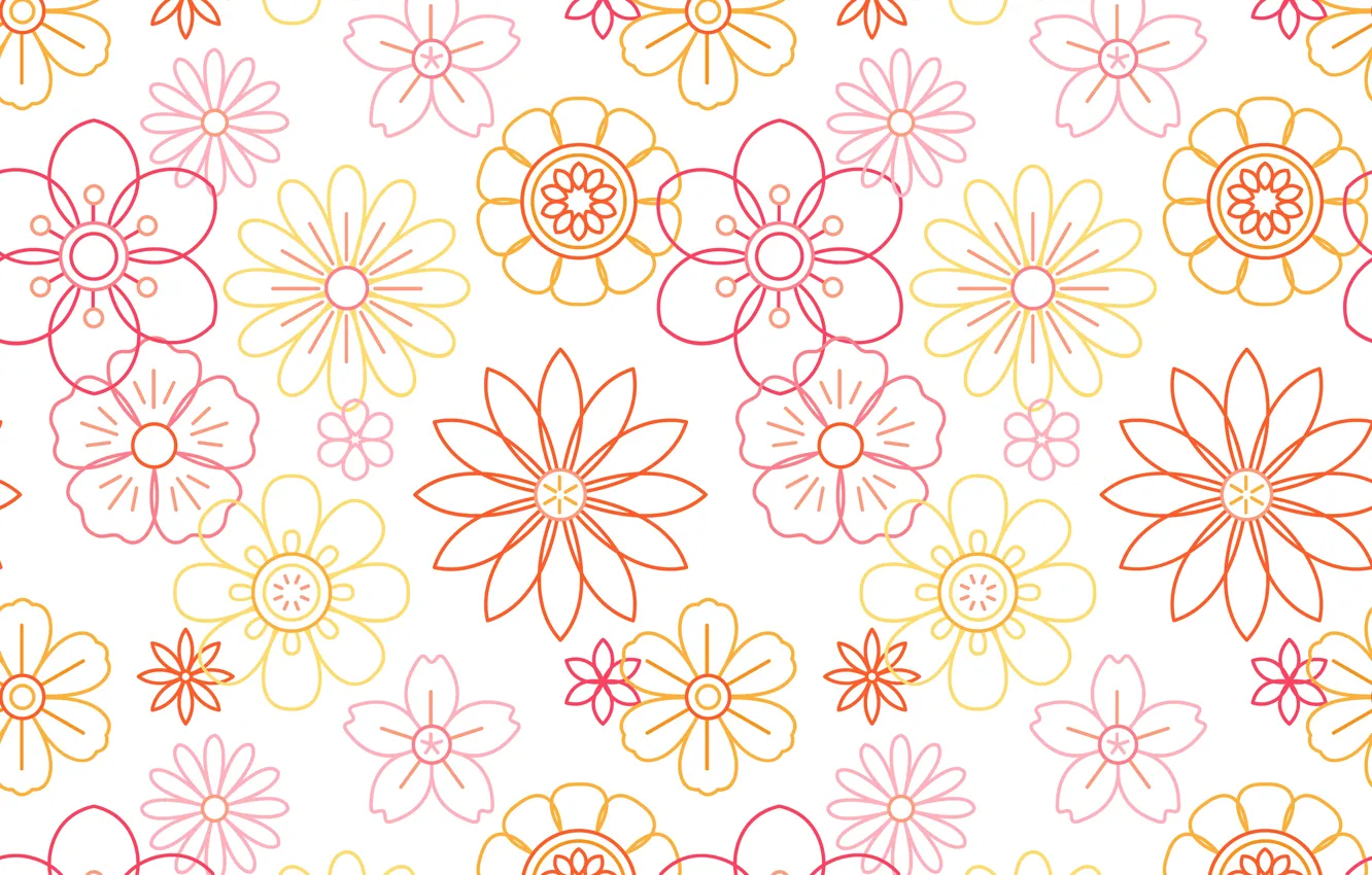 Photo wallpaper white, flowers, background, vector, texture, flowers