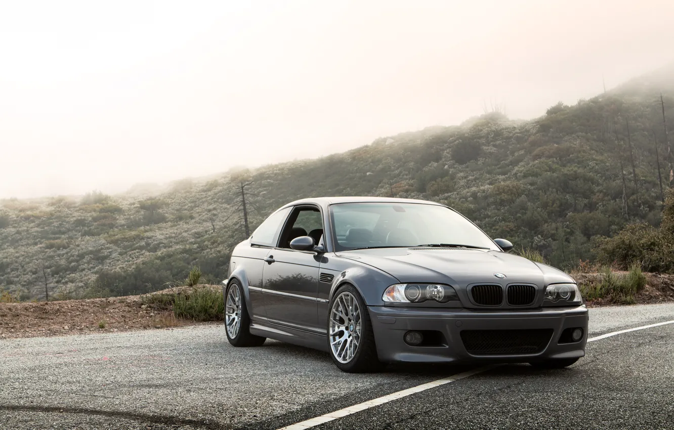 Photo wallpaper E46, Road, Wheels, Hill, M3