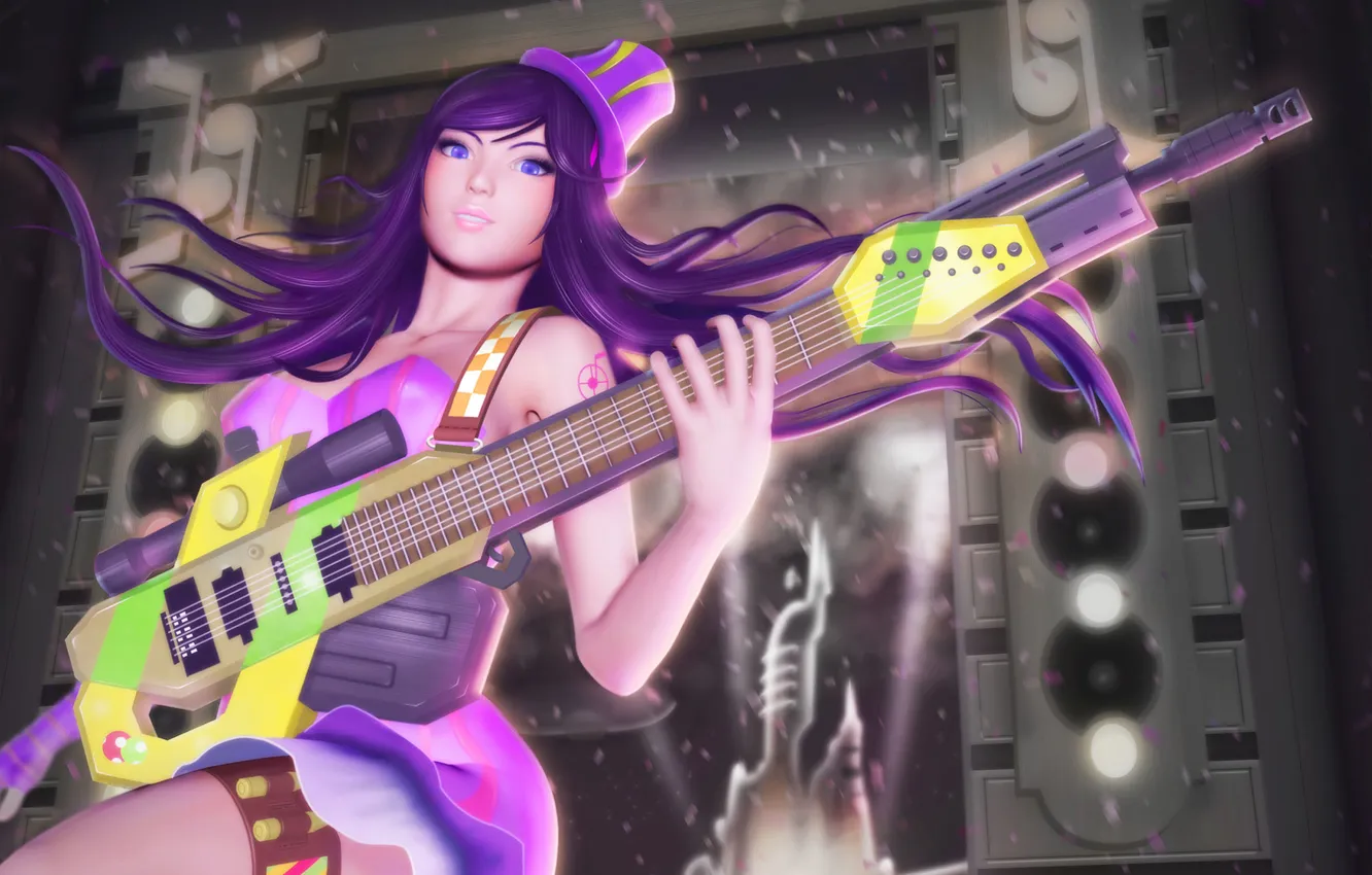 Photo wallpaper guitar, League of Legends, Caitlyn, the Sheriff of Piltover