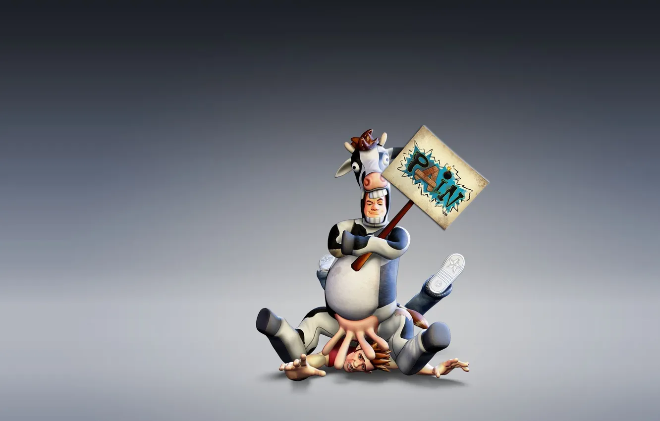 Photo wallpaper mood, the situation, cows, costume