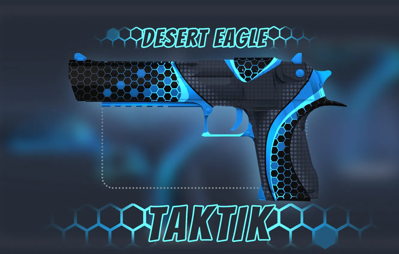 Photo wallpaper neon, desert eagle, paint, workshop, cs go, honeycomb, patina, tactics