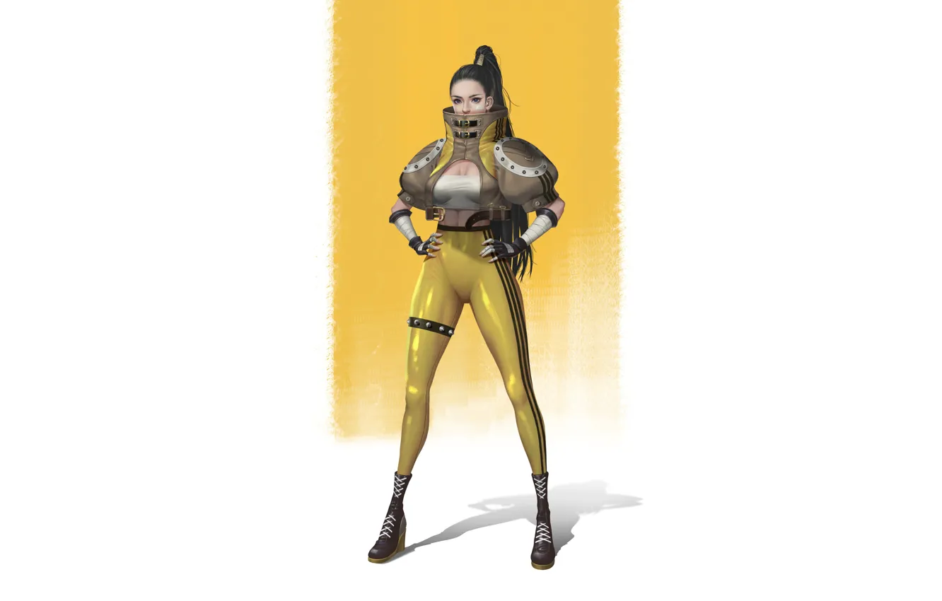 Photo wallpaper girl, figure, brunette, art, Adidas, girl, fighter, Adidas