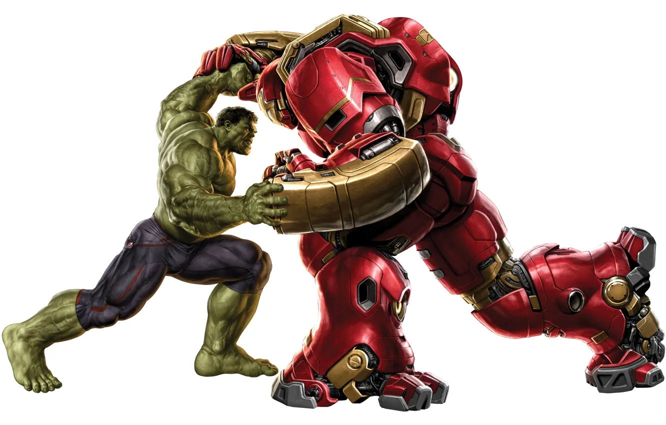 Photo wallpaper Hulk, power, fight, Hulkbuster