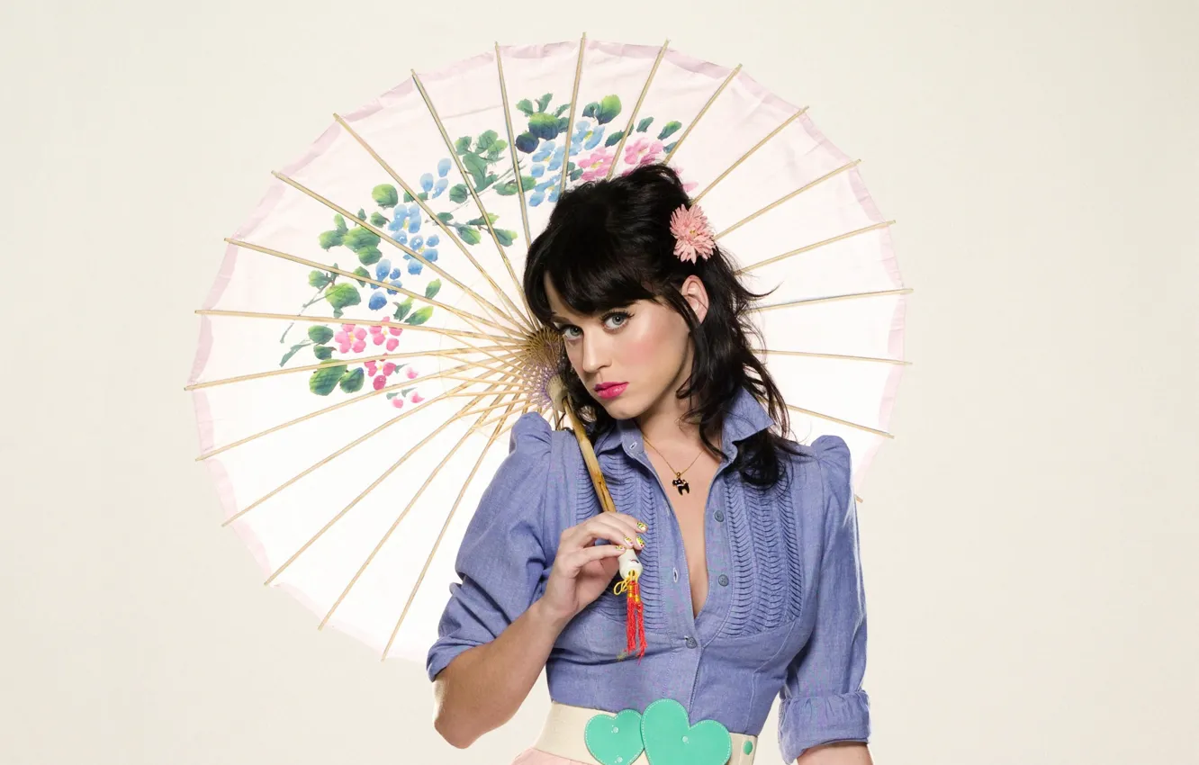 Photo wallpaper girl, umbrella, Katy Perry, singer, katy perry