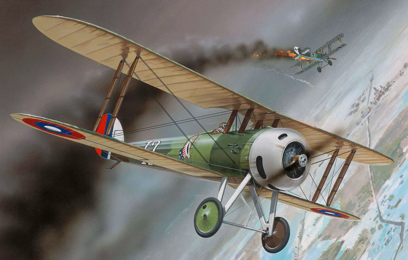 Photo wallpaper Biplane, WWI, Nieuport, The First World War, Combat aircraft, Newport 28