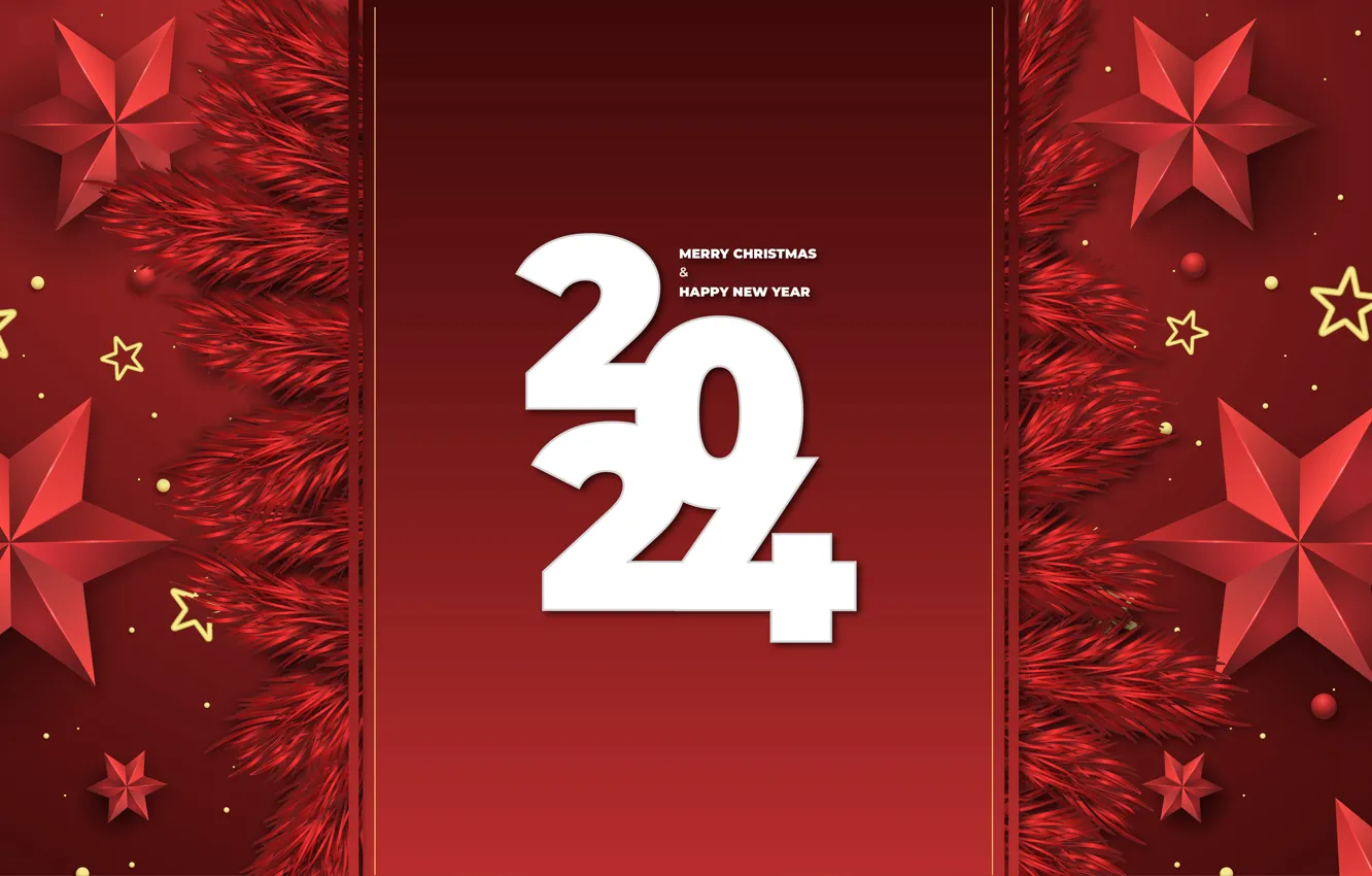 Photo wallpaper new year, figures, date, 2024