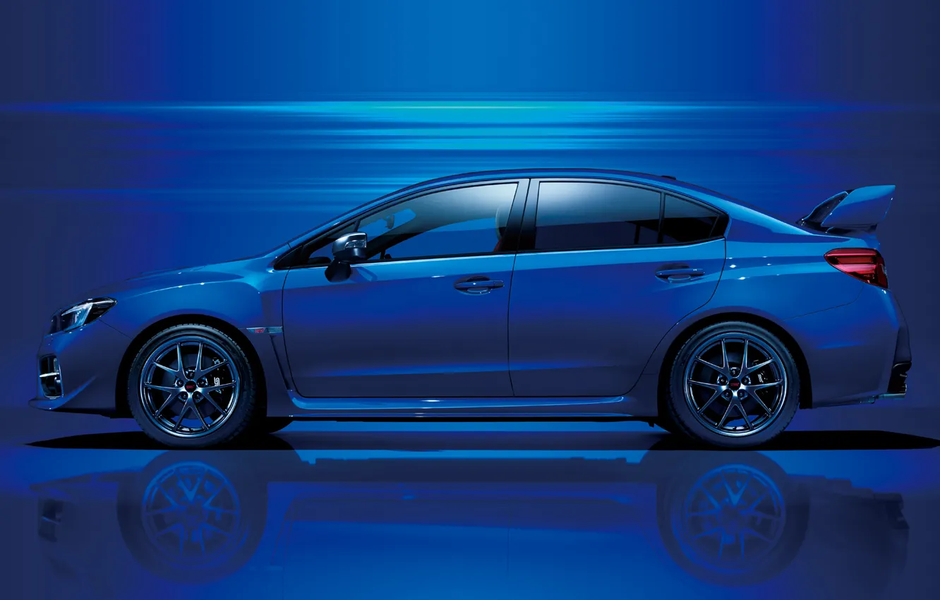 Photo wallpaper Subaru, STI, blue, Sport, Wagon, tuned.impreza