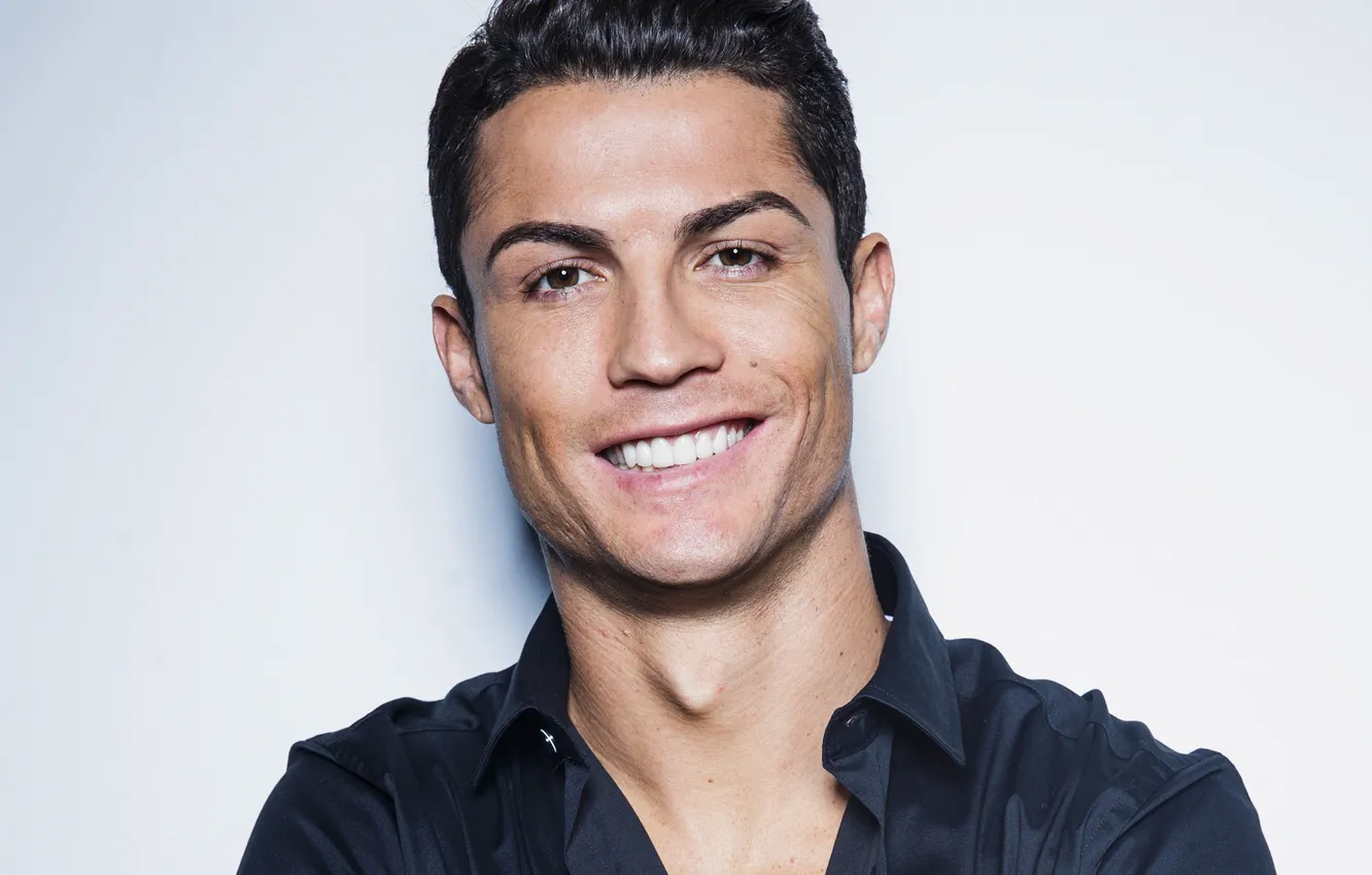 Photo wallpaper look, smile, male, shirt, Cristiano Ronaldo