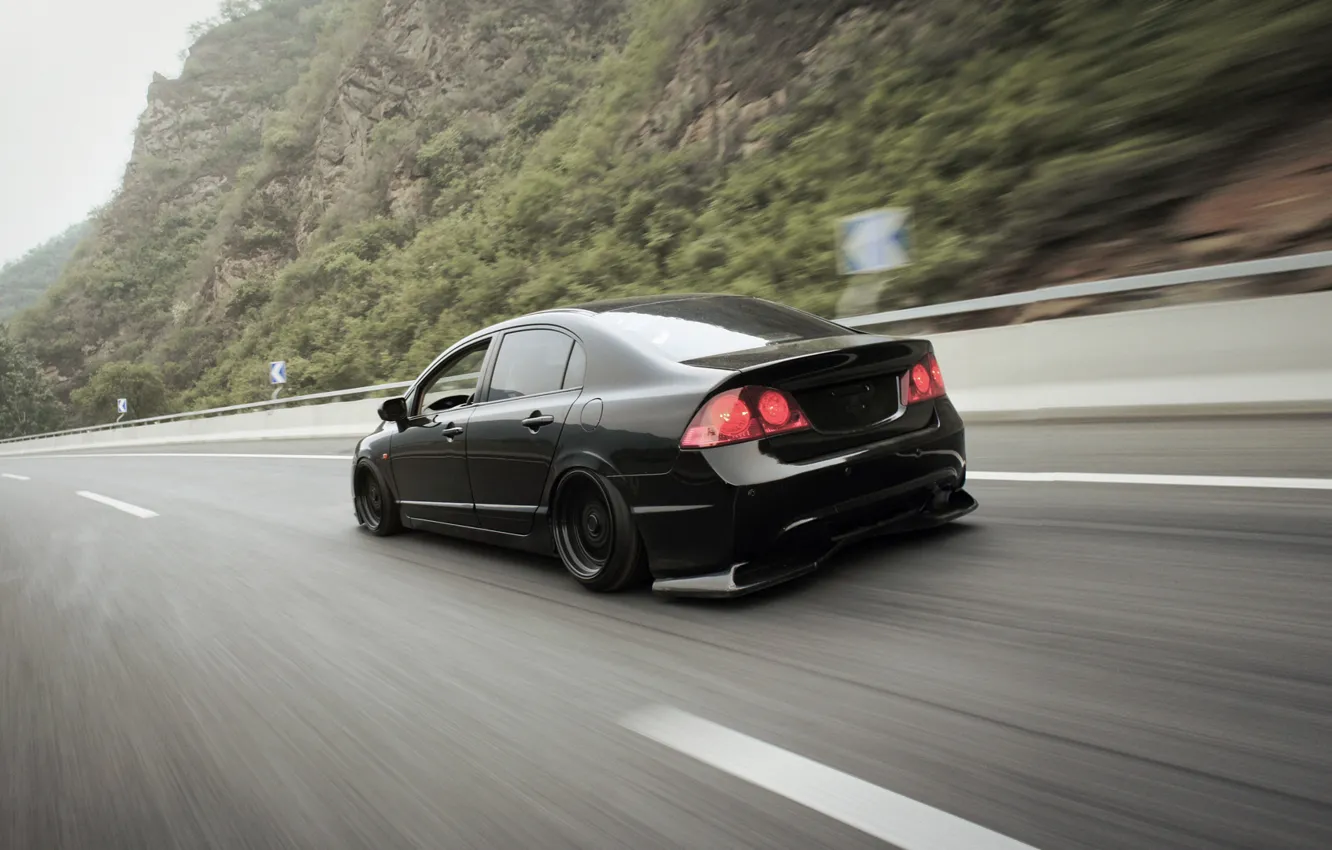 Photo wallpaper Honda, Civic, Stance, Low, Nation