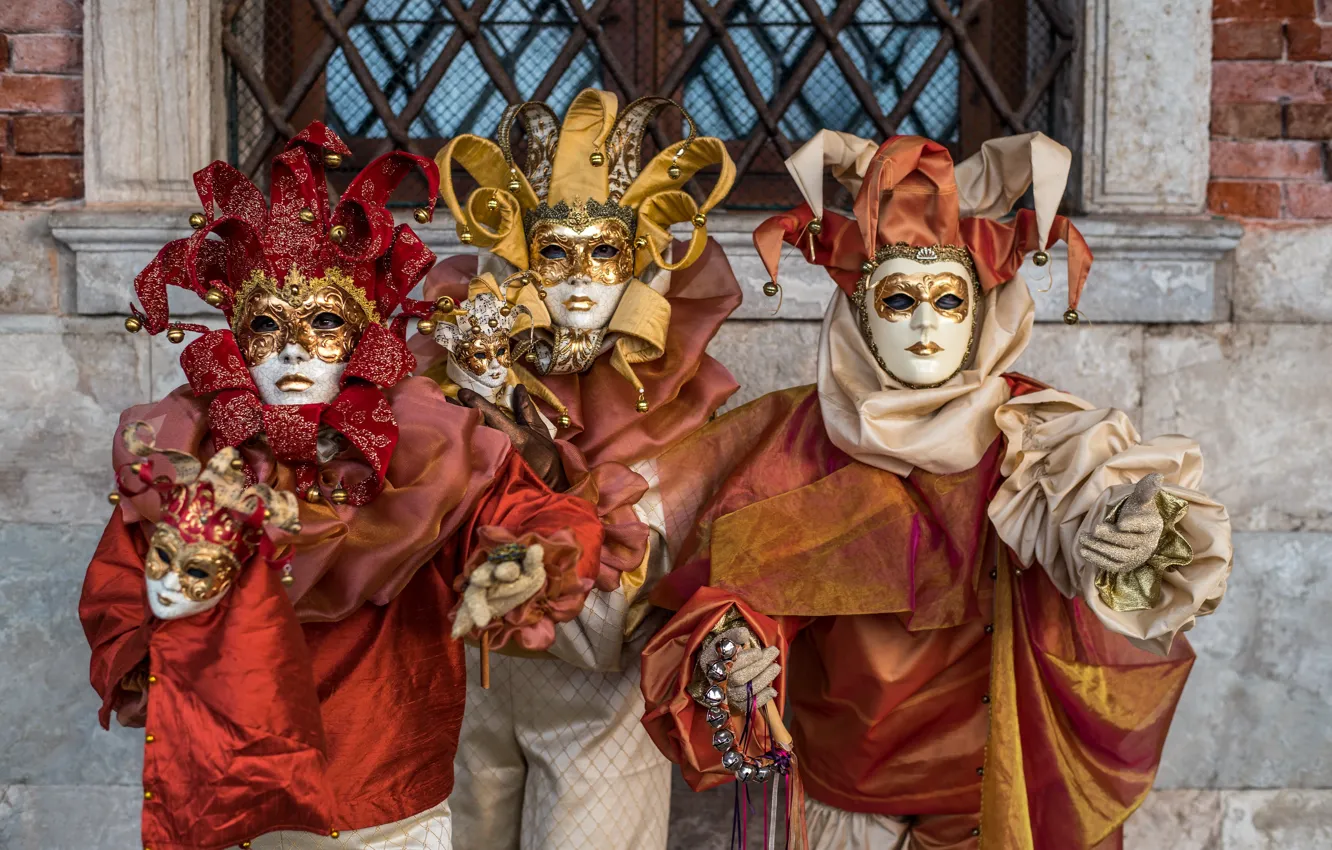 Photo wallpaper Italy, costume, Venice, carnival, 2015