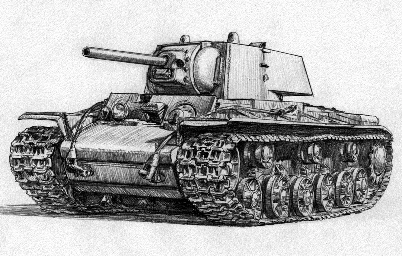 Photo wallpaper figure, tank, Soviet, heavy tank, KV-1