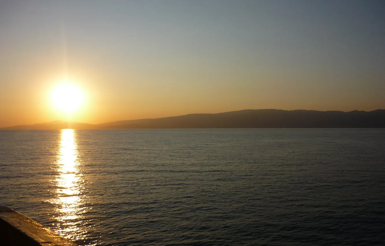 Photo wallpaper sea, the sun, sunset