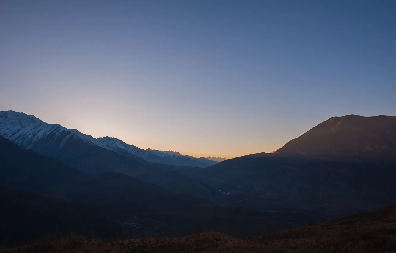 Photo wallpaper sunset, mountains, Batraz Tabuev