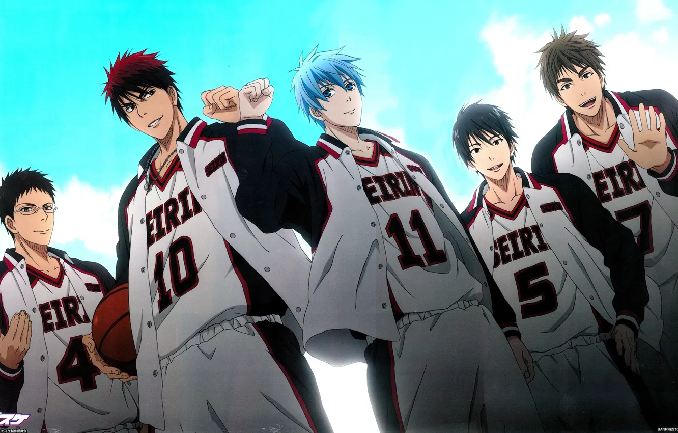 Photo wallpaper the sky, anime, art, team, guys, Kuroko's Basketball, Kuroko no basket