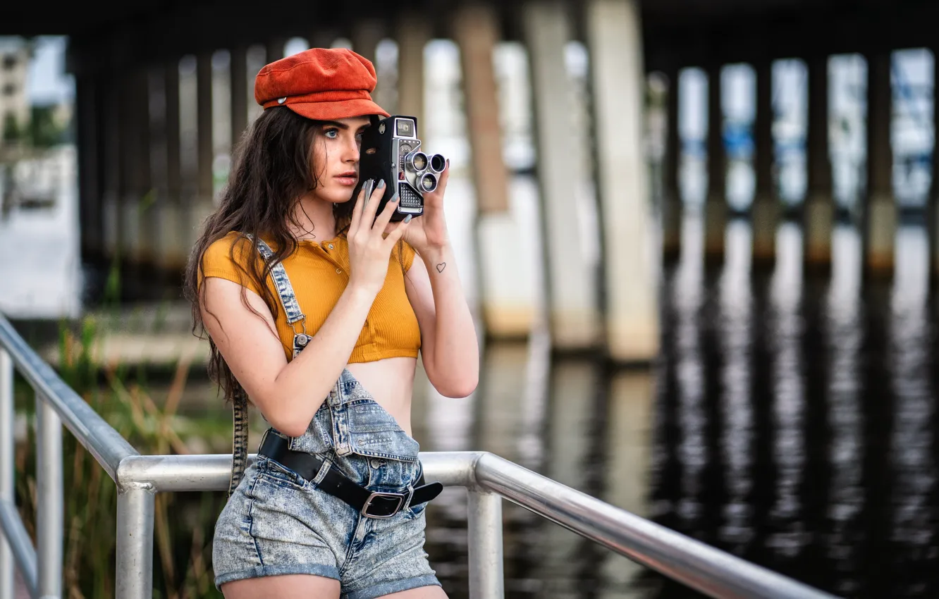 Photo wallpaper girl, background, camera, Christopher Rankin