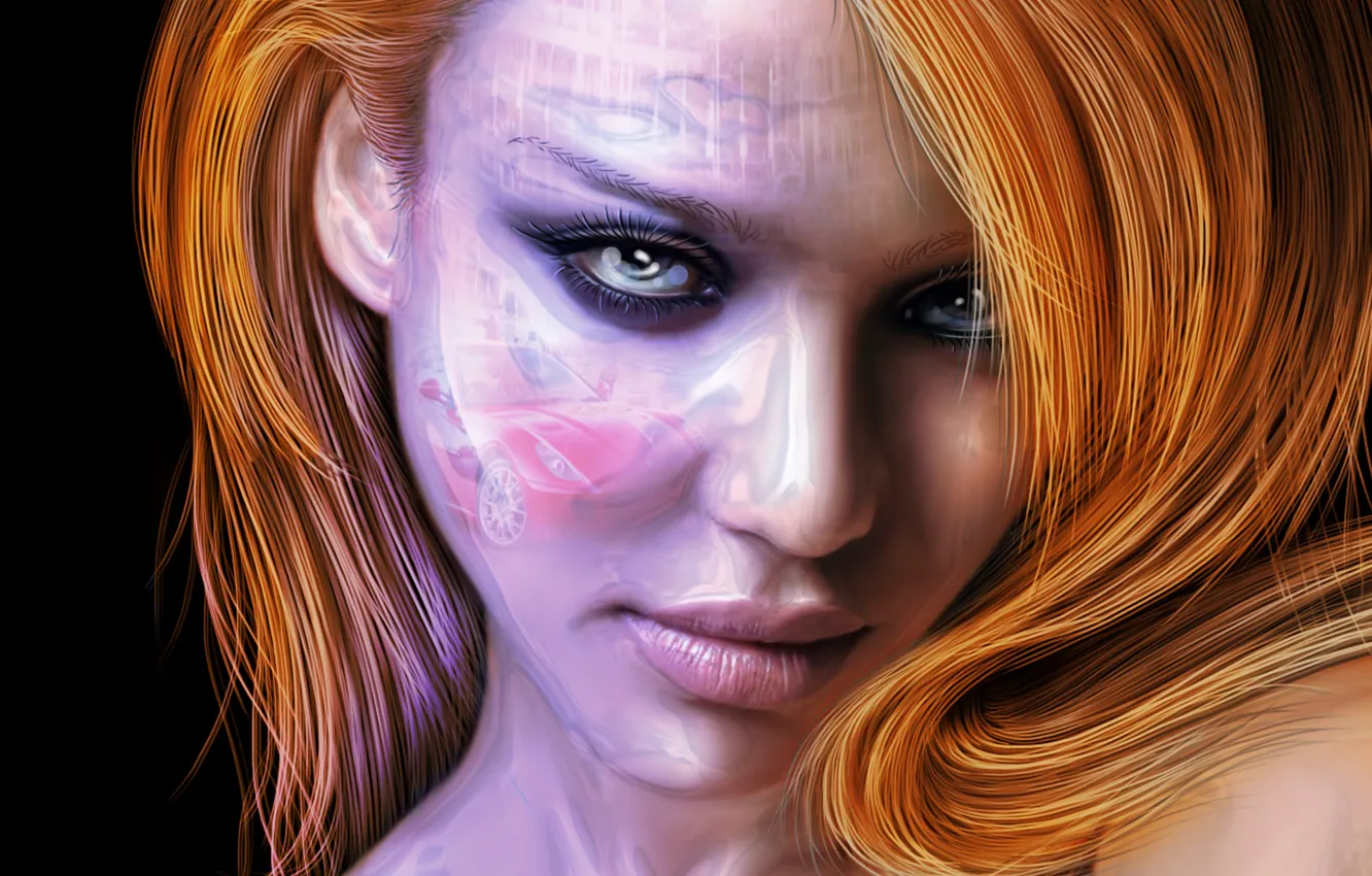 Photo wallpaper eyes, look, face, hair, Jessica Alba, Jessica Alba