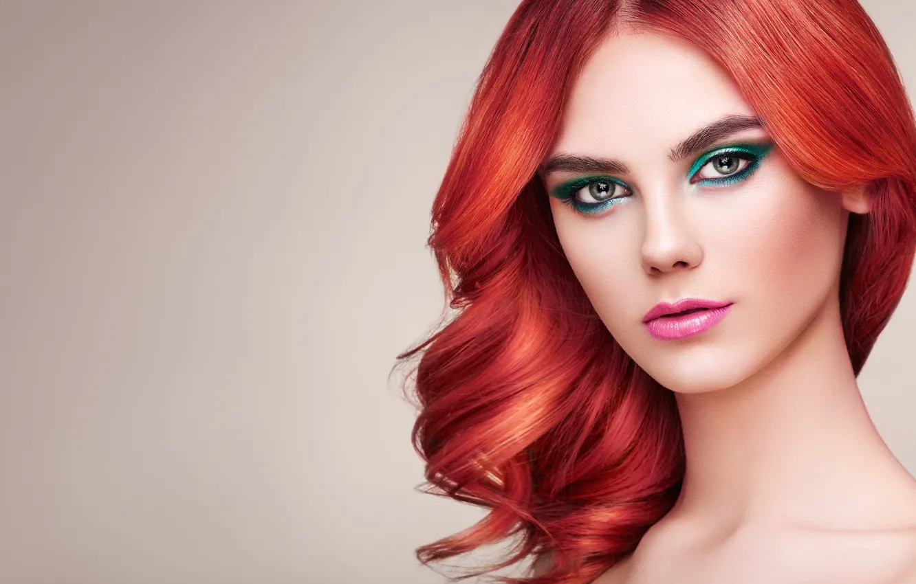 Photo wallpaper girl, style, model, makeup, hairstyle, red hair, Oleg Gekman